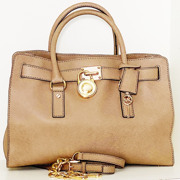 Michael Kors Hamilton NWOT Dune satchel Crossbody - Picture 7 of 13
